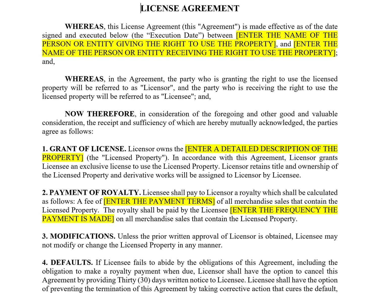 License Agreement - Contract Template